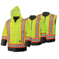 5021BB Manteau de s&eacute;curit&eacute; 6 en 1 imperm&eacute;able, Jaune lime haute visibilit&eacute;, 2T-Grand OSI Industrial Sales