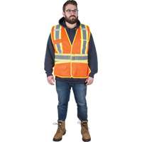 Veste d'arpenteur r&eacute;sistante aux flammes, Orange haute visibilit&eacute;, Moyen, Polyester OSI Industrial Sales