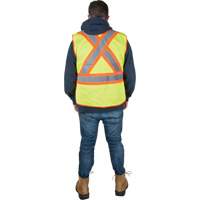 Veste d'arpenteur r&eacute;sistante aux flammes, Jaune lime haute visibilit&eacute;, Moyen, Polyester OSI Industrial Sales