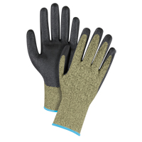 Gants &eacute;lastiques sans coutures r&eacute;sistants &agrave; la coupe noir & jaune, Taille T-Grand/10, Calibre 13, Rev&ecirc;tement Mousse de nitrile, Enveloppe en Aramide, ASTM ANSI niveau A6 OSI Industrial Sales