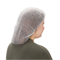 Pleated Bouffant Cap, Polypropylene, 24", White OSI Industrial Sales