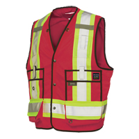 Surveyor Safety Vest, Red, Large, Polyester OSI Industrial Sales