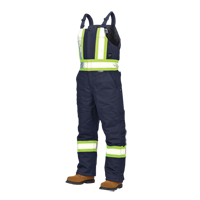 Duck Lined Safety Overalls, Cotton, Large, Navy Blue OSI Industrial Sales
