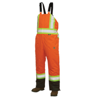 Lined Safety Overalls, Polyester/Polyurethane, Large, High Visibility Orange OSI Industrial Sales