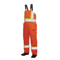 Lined Safety Overalls, Polyester/Polyurethane, Large, High Visibility Orange OSI Industrial Sales