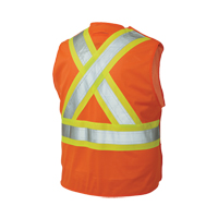 5-Point Tearaway Safety Vest, High Visibility Orange, Large/X-Large, Polyester OSI Industrial Sales