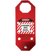 Stopout&reg; OSHA Danger Aluma-Tag Locked Out Do Not Operate Hasp, Red OSI Industrial Sales