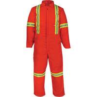 Deluxe Reflective Coveralls, 36, Orange OSI Industrial Sales