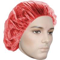 Bouffant Caps, Polypropylene, 21", Red OSI Industrial Sales