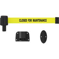 PLUS Wall Mount Barrier System, Plastic, Screw Mount, 15', Yellow Tape OSI Industrial Sales