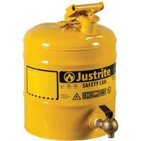 Bidon de s&eacute;curit&eacute; pour tablette, Type I, Acier, 5 gal. US, Jaune, Homologu&eacute; FM OSI Industrial Sales