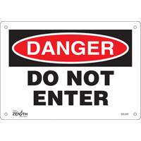 Enseigne Do Not Enter, 7" x 10", Plastique, Anglais OSI Industrial Sales