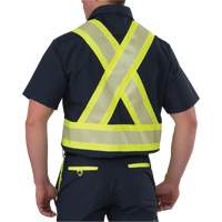 Ripstop High Visibility Short Sleeved Shirt, Polyester, Small, Navy Blue OSI Industrial Sales