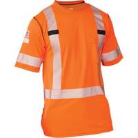 Polartec&reg; Power Grid&reg; High Visibility Short Sleeved T-Shirt, Polyester, Small, Orange OSI Industrial Sales