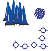 Traffic Cone & Chain Kit, 28", Blue OSI Industrial Sales