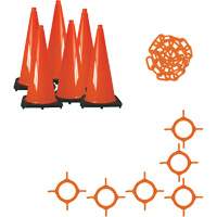 Traffic Cone & Chain Kit, 28", Orange OSI Industrial Sales