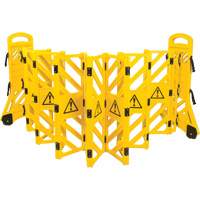Portable Mobile Barrier, 40" H x 13' L, Yellow OSI Industrial Sales