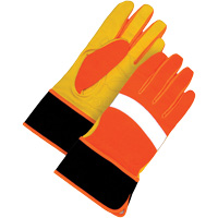 Gants haute visibilit&eacute;, Taille Grand, Paume Cuir fleur OSI Industrial Sales