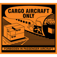 &eacute;tiquettes de manutention Cargo Aircraft Only, 4-3/4" lo x 4-1/4" la, Orange OSI Industrial Sales