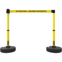 Plus Barrier Post Set, Plastic, 42" H, Yellow Tape, 15' Tape Length OSI Industrial Sales