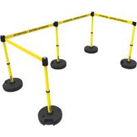 Plus Barrier Post Set, Plastic, 42" H, Yellow Tape, 15' Tape Length OSI Industrial Sales
