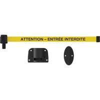 Plus Wall Mount Barrier System, Plastic, Screw Mount, 15', Yellow Tape OSI Industrial Sales