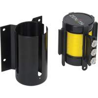 Barri&egrave;re &agrave; fixation murale avec ruban magn&eacute;tique, Acier, Fixation par vis, 12', Ruban Jaune OSI Industrial Sales