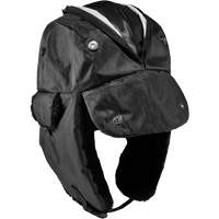 N-Ferno&reg; Zippered Trapper Hat, Polyurethane/Satin Lining, Medium/Small, Black OSI Industrial Sales