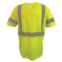 Short Sleeve Safety T-Shirt, Polyester, 2X-Large, High Visibility Lime-Yellow OSI Industrial Sales