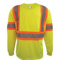 Long Sleeve Safety Shirt, Polyester, 2X-Large, High Visibility Lime-Yellow OSI Industrial Sales