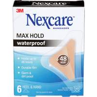 Nexcare Max-Hold Waterproof Bandages, Hand/Heel, 3-1/2", Plastic, Sterile OSI Industrial Sales