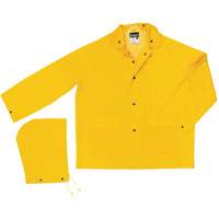 Imperm&eacute;able de s&eacute;rie classique avec capuchon amovible, Polyester/PVC, Grand, Jaune OSI Industrial Sales