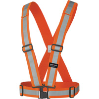 5591 Bretelle de s&eacute;curit&eacute; de ajustable, Orange haute visibilit&eacute;, Couleur r&eacute;fl&eacute;chissante Argent, Taille unique OSI Industrial Sales