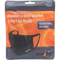 Masques r&eacute;utilisable &agrave; deux couches, Polyester, Noir OSI Industrial Sales