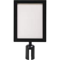 Cadre d'enseigne pour poteau de barri&egrave;re pour le contr&ocirc;le des foules, Noir OSI Industrial Sales