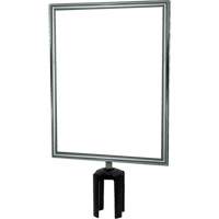 Porte-enseigne vertical robuste avec adaptateur pour poteaux Tensabarrier, Chrome poli OSI Industrial Sales