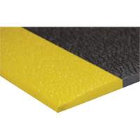Airsoft Anti-Fatigue Mat, Pebbled, 3' x 5' x 3/8", Black/Yellow, PVC Sponge OSI Industrial Sales