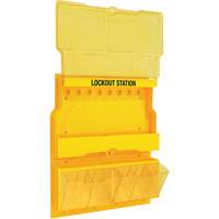 Deluxe Lockout Station with Cover and Trilingual Labels, None Padlocks, 32 Padlock Capacity, Padlocks Not Included OSI Industrial Sales