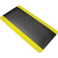 Anti-Fatigue Matting, Diamond, 1-2/3' x 3-1/4' x 3/4", Black/Yellow, Polyurethane OSI Industrial Sales