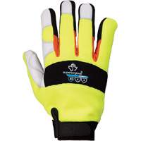 ClutchGear&reg; High-Visibility Mechanic's Gloves, Grain Goatskin Palm, Size Medium OSI Industrial Sales