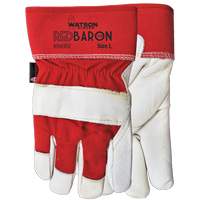 Gants d'ajusteur Red Baron, Grand, Paume en Cuir fleur de vache, Doublure en Tissu-laine OSI Industrial Sales