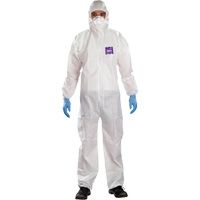 Combinaison 3 pi&egrave;ces avec capuchon AlphaTec Microchem r&eacute;sistant aux produits chimiques, 2T-Grand, Blanc OSI Industrial Sales