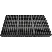 Cushion-Ease&reg; 550 Interlocking Anti-Fatigue Mat, Slotted, 3' x 3' x 3/4", Black, Rubber OSI Industrial Sales