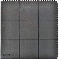 Cushion-Ease&reg; Interlocking Anti-Fatigue Mat, Pebbled, 3' x 3' x 3/4", Black, Natural Rubber OSI Industrial Sales