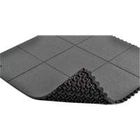 Cushion-Ease&reg; Interlocking Anti-Fatigue Mat, Pebbled, 3' x 3' x 3/4", Black, Natural Rubber OSI Industrial Sales