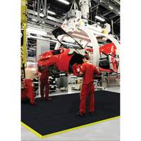 Cushion-Ease&reg; Interlocking Anti-Fatigue Mat, Pebbled, 3' x 3' x 3/4", Black, Natural Rubber OSI Industrial Sales