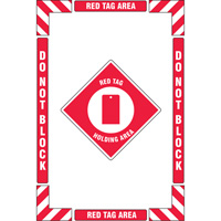 Trousse de marquage du sol ?Red Tag Holding Area? (zone de stockage des &eacute;tiquettes rouges), Adh&eacute;sif, Anglais avec pictogramme OSI Industrial Sales
