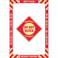 Trousse de marquage du sol ?Emergency Equipment? (&eacute;quipement durgence), Adh&eacute;sif, Anglais avec pictogramme OSI Industrial Sales