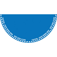 Signalisation au sol ?Caution? (attention) pour porte battante en demi-cercle, Adh&eacute;sif, Anglais avec pictogramme OSI Industrial Sales