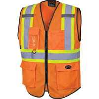 6958 Zipper Front Safety Vest, High Visibility Orange, Small, Polyester OSI Industrial Sales